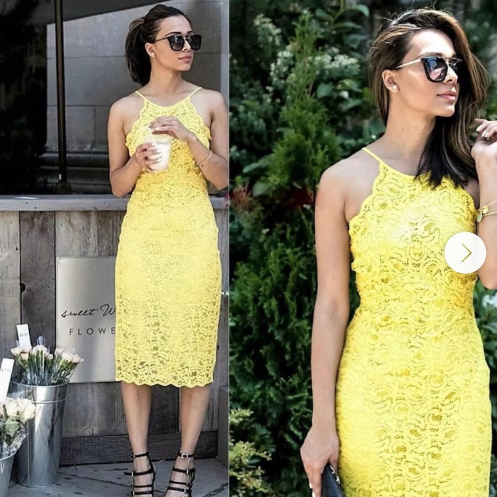 Zara midi Halter Lace dress
